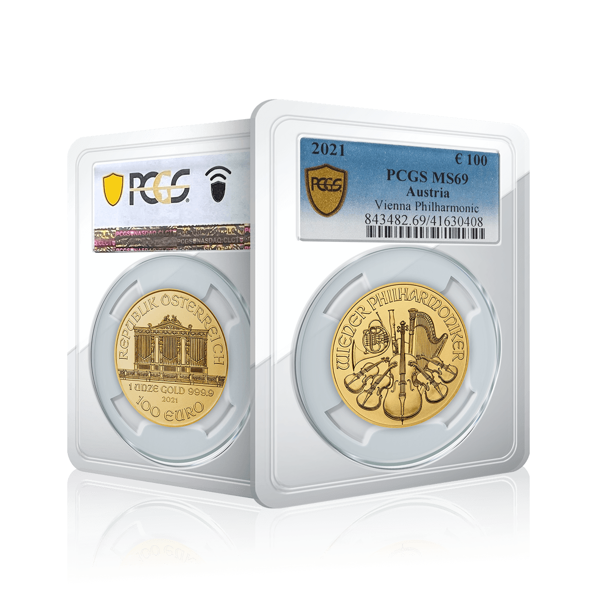 1oz Gold Austrian Philharmonic (2021) NGC Graded MS69