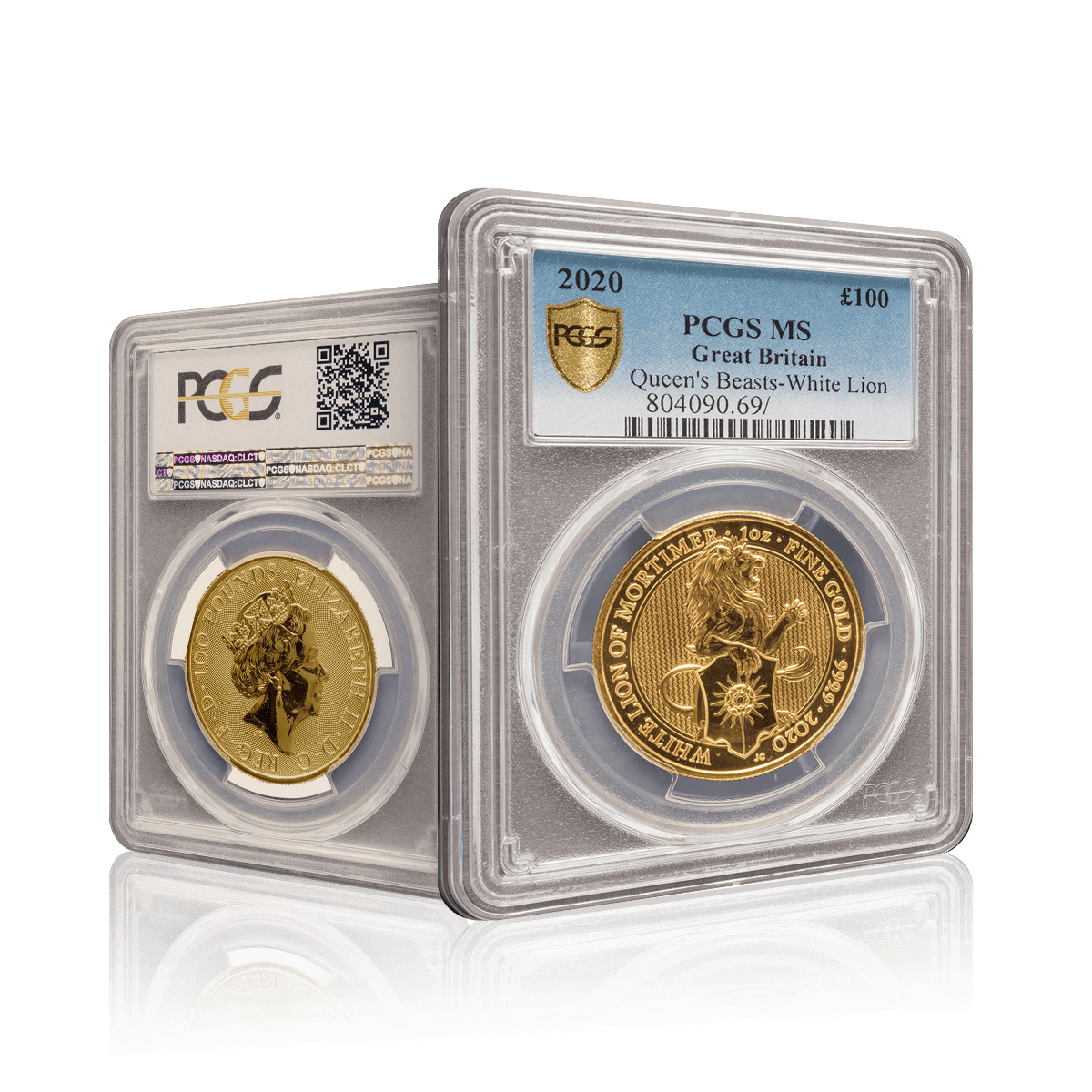 1oz Gold Queens Beasts Lion of Mortimer 2020 (PCGS MS67)