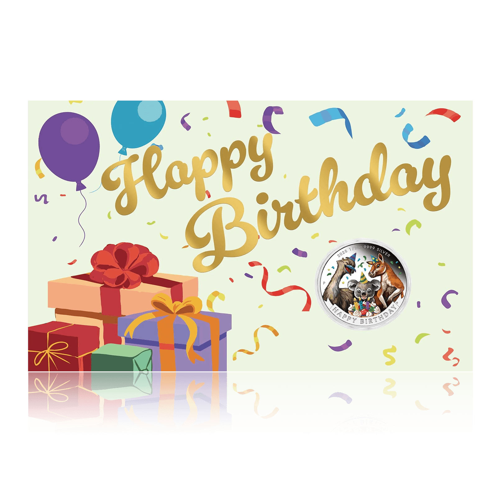 1/2oz Silver Proof Happy Birthday Coin In Card