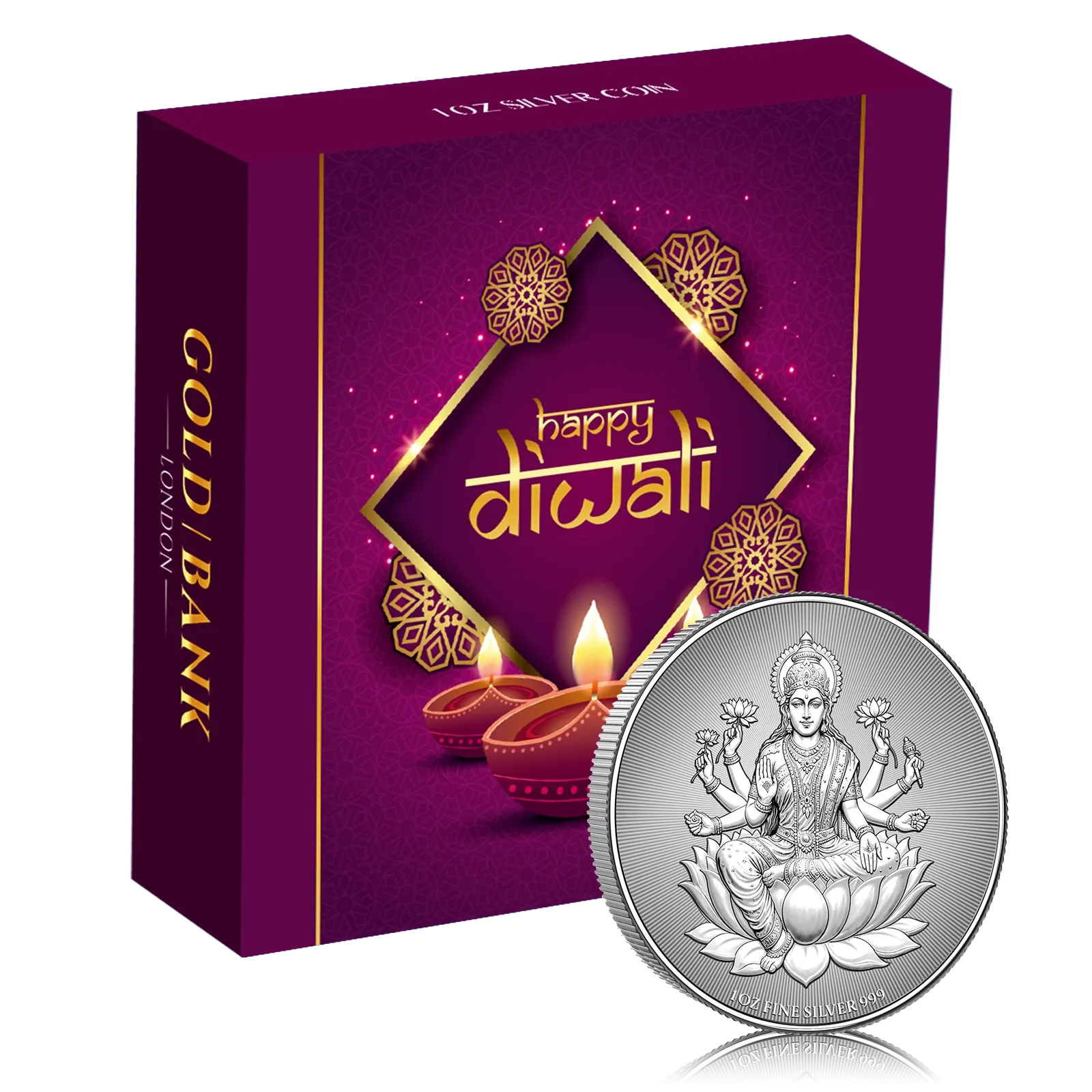 1 Oz Silver Gold Bank Happy Diwali Laxmi (Box Set)