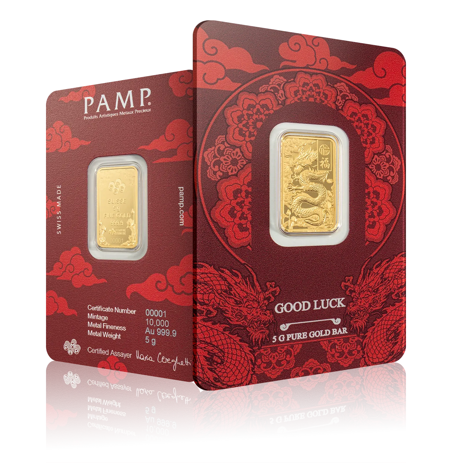 5g PAMP Good Luck Yellow Dragon Gold Bar (2025)