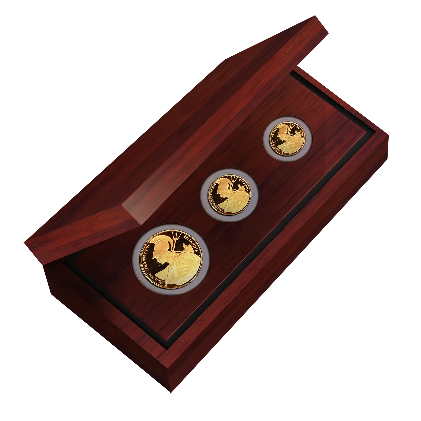 Preowned Gold Proof Britannia Three Coin Box Set (2015)