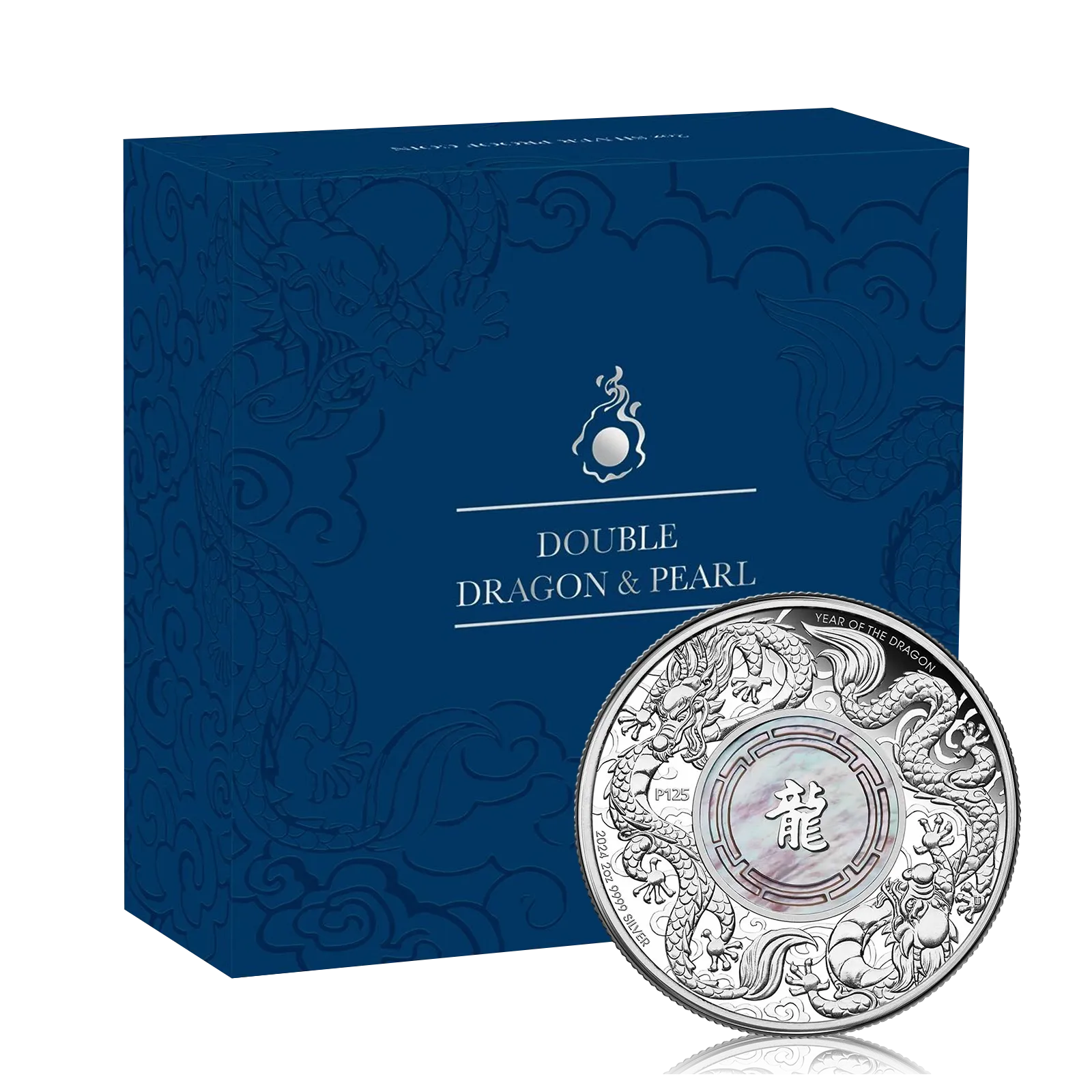2oz Silver Double Dragon & Pearl Coin (2024)